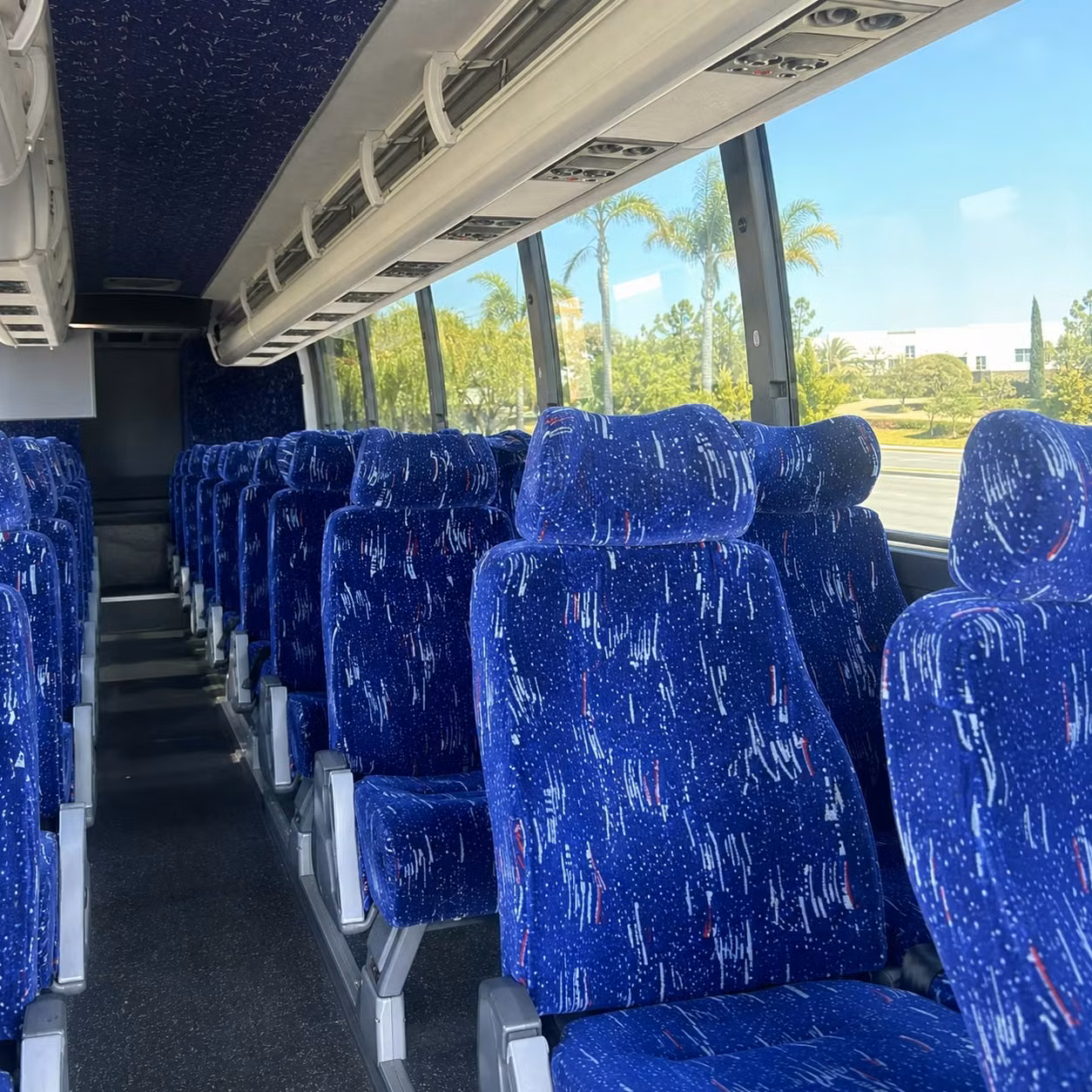 columbia charter bus rental interior